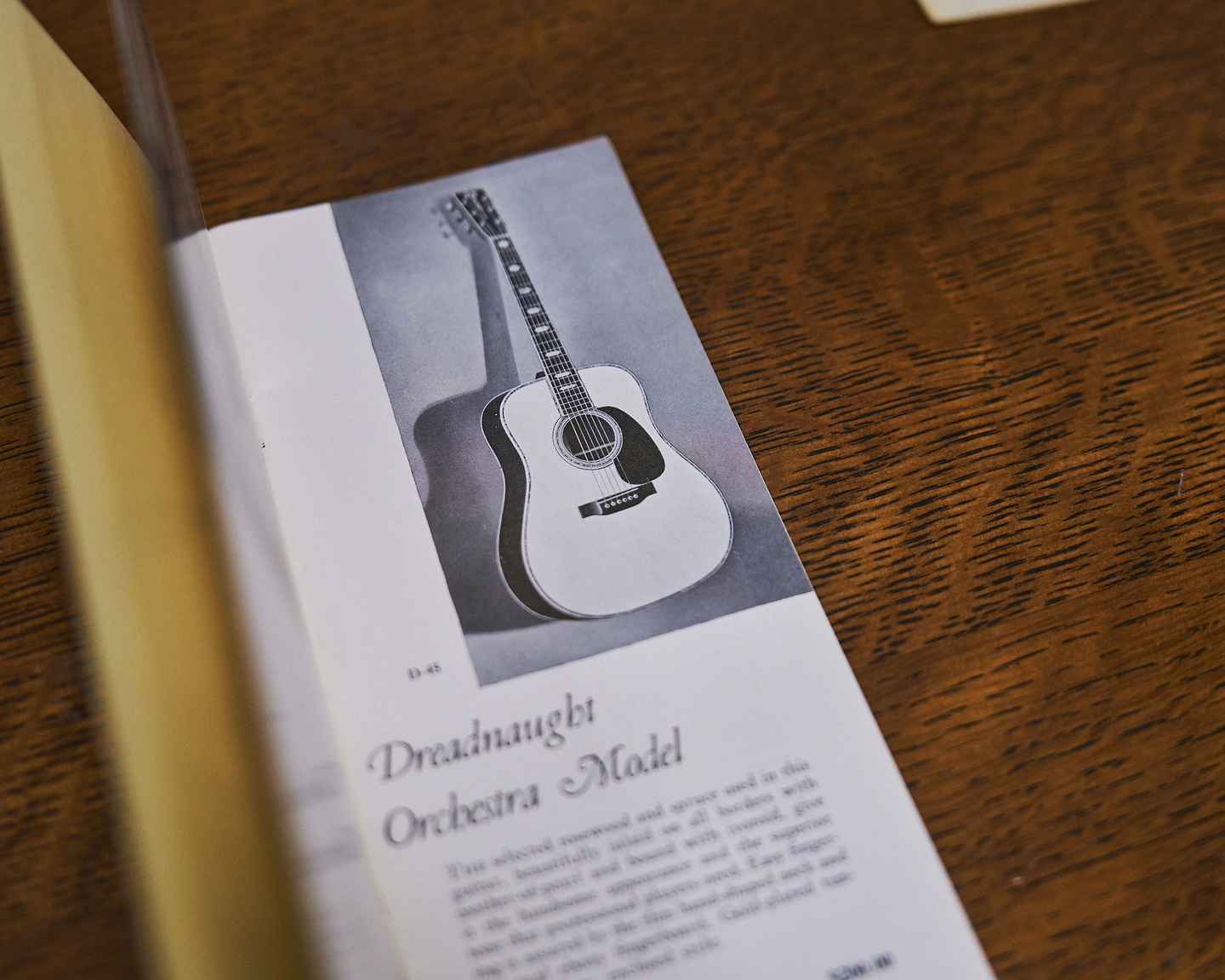 The first Martin catalog to feature the D-45&mdash;issued years after the model&rsquo;s debut in 1933, around 1939 or 1940.