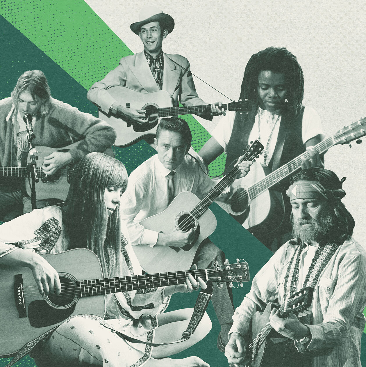 Photo of musicians holding Martin guitars