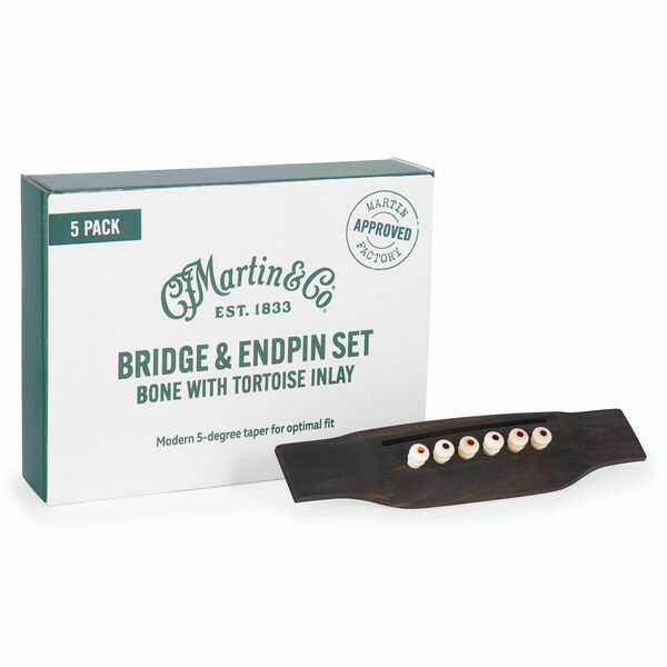 Bone w/ Tortoise Bridge & End Pin (Bulk) image number 0