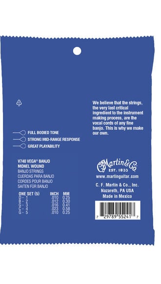 Vega&reg; Banjo Strings Monel