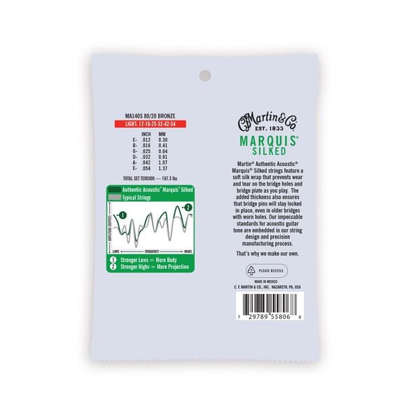 Authentic Acoustic Marquis&reg; Silked Guitar Strings 80/20 Bronze image number 1