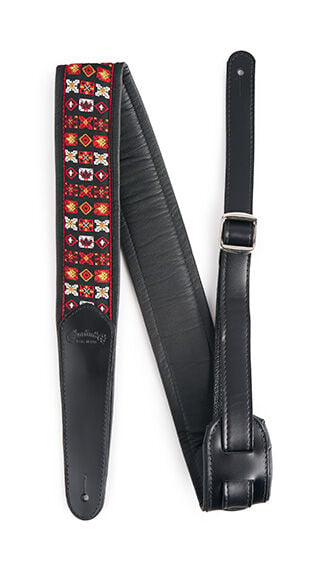 Martin Burnt Orange Jacquard Black Leather Strap
