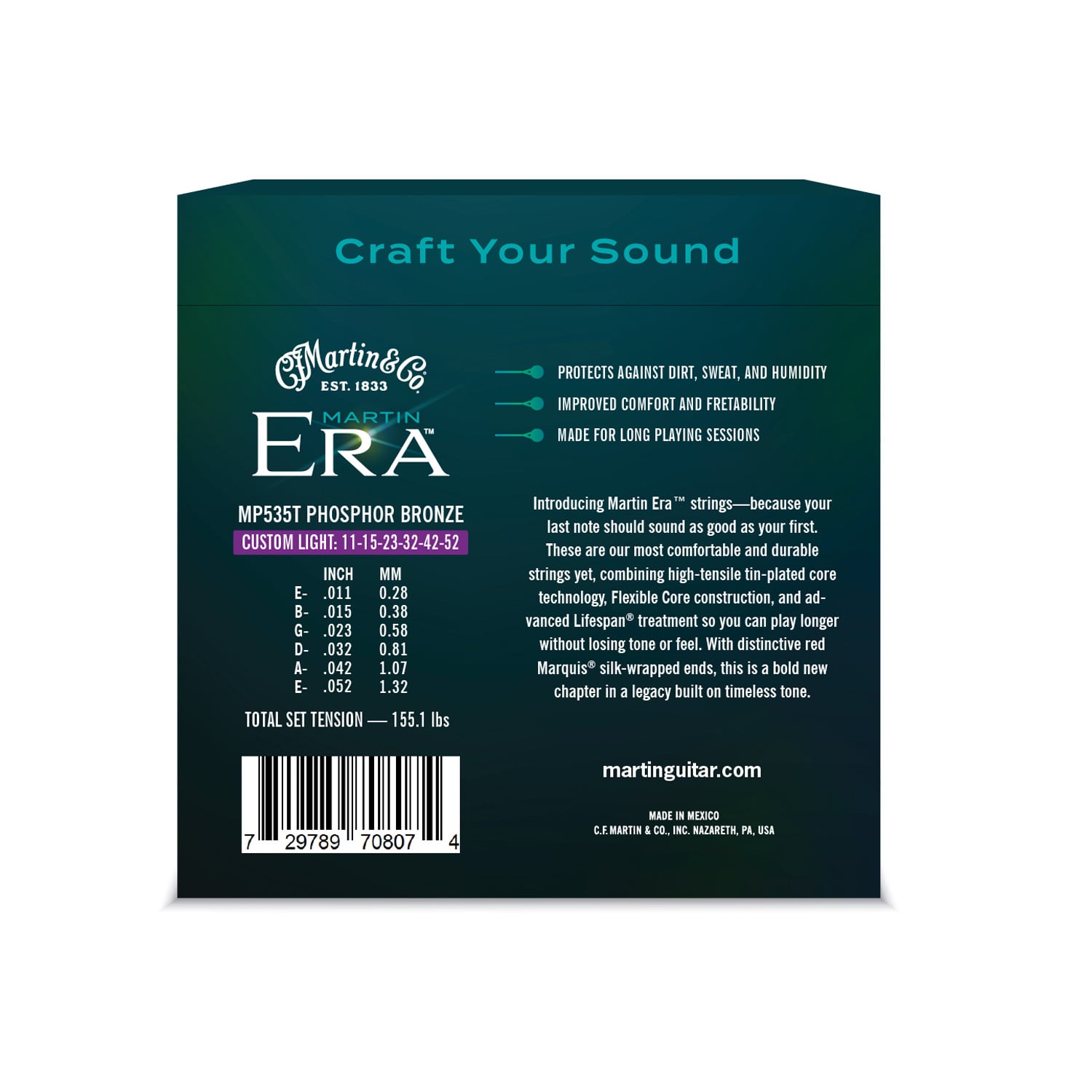 Martin Era Custom Light Acoustic Guitar Strings image number 2