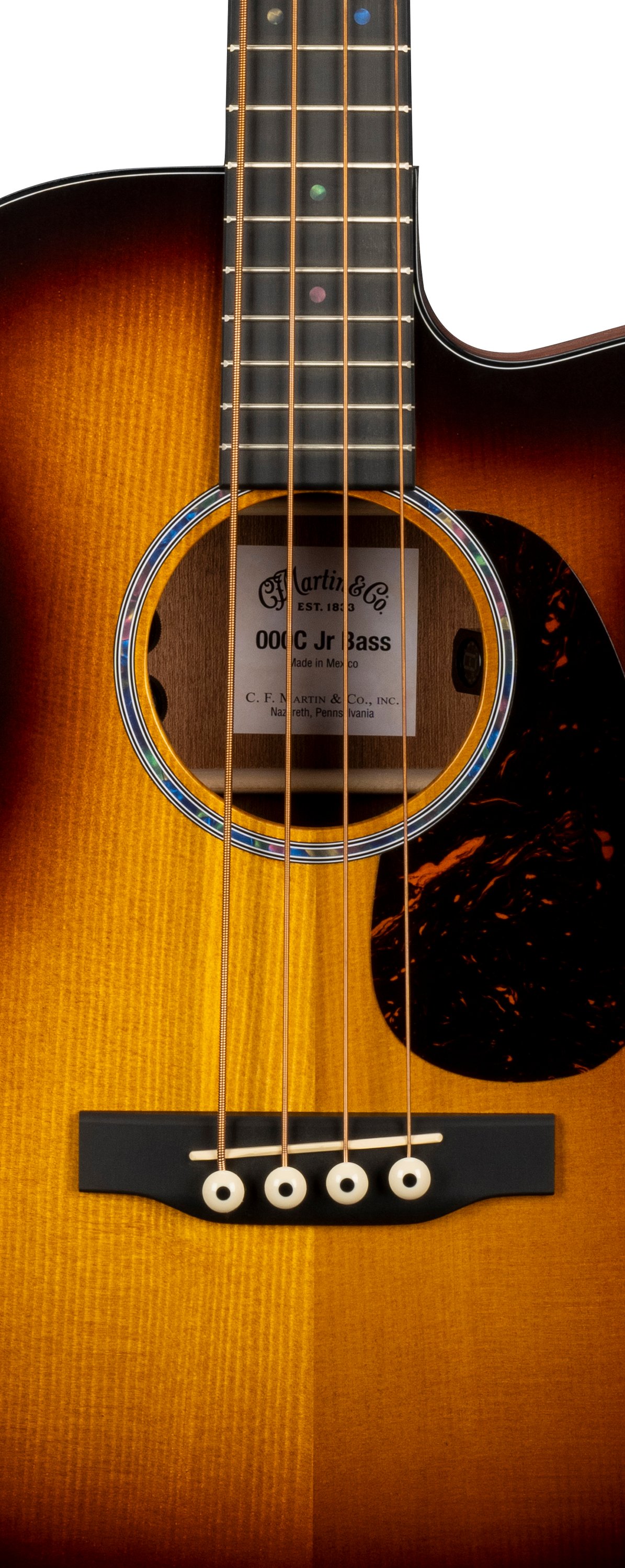Body of Martin 000C Jr E Bass Burst Guitar image number 3