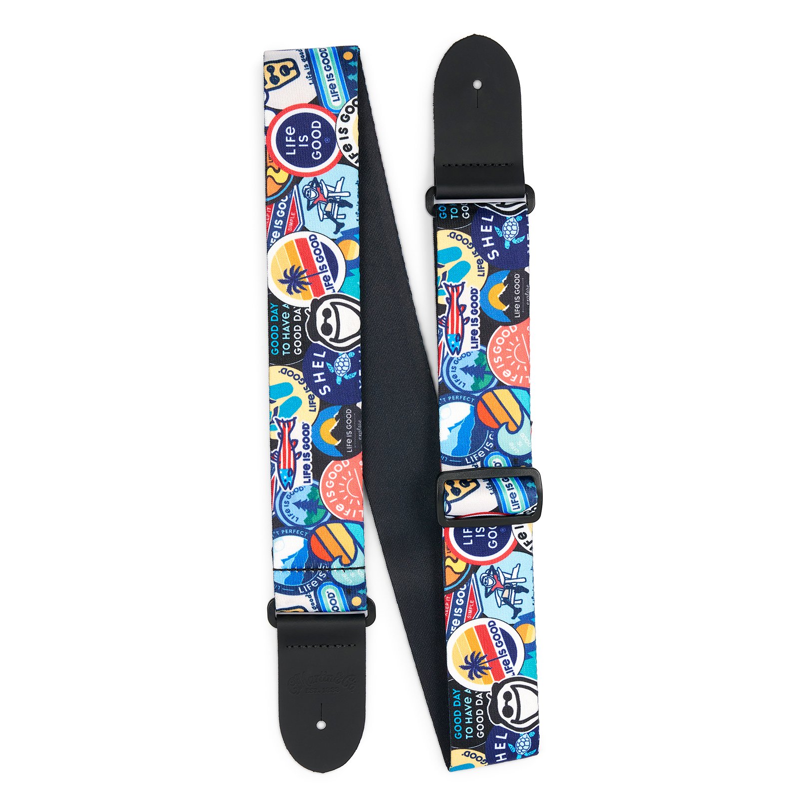 Martin Life is Good Sticker Collage Guitar Strap image number 1