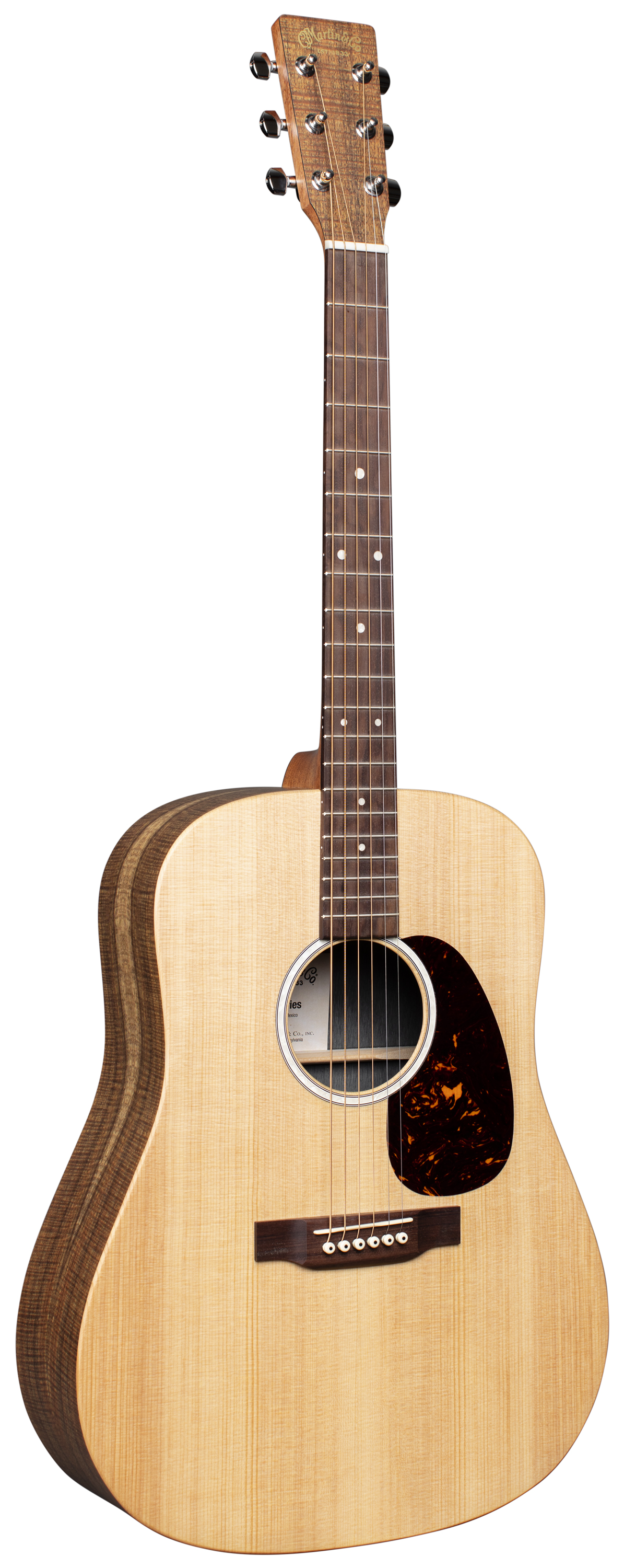 Martin DX2E Rosewood left-handed acoustic guitar, front view