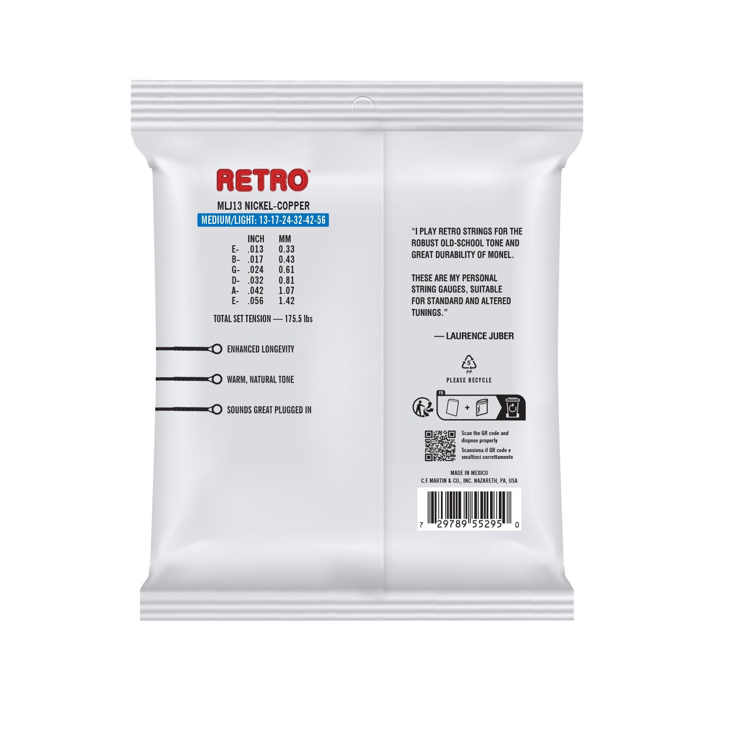 Martin Medium Light Retro Guitar Strings image number 2