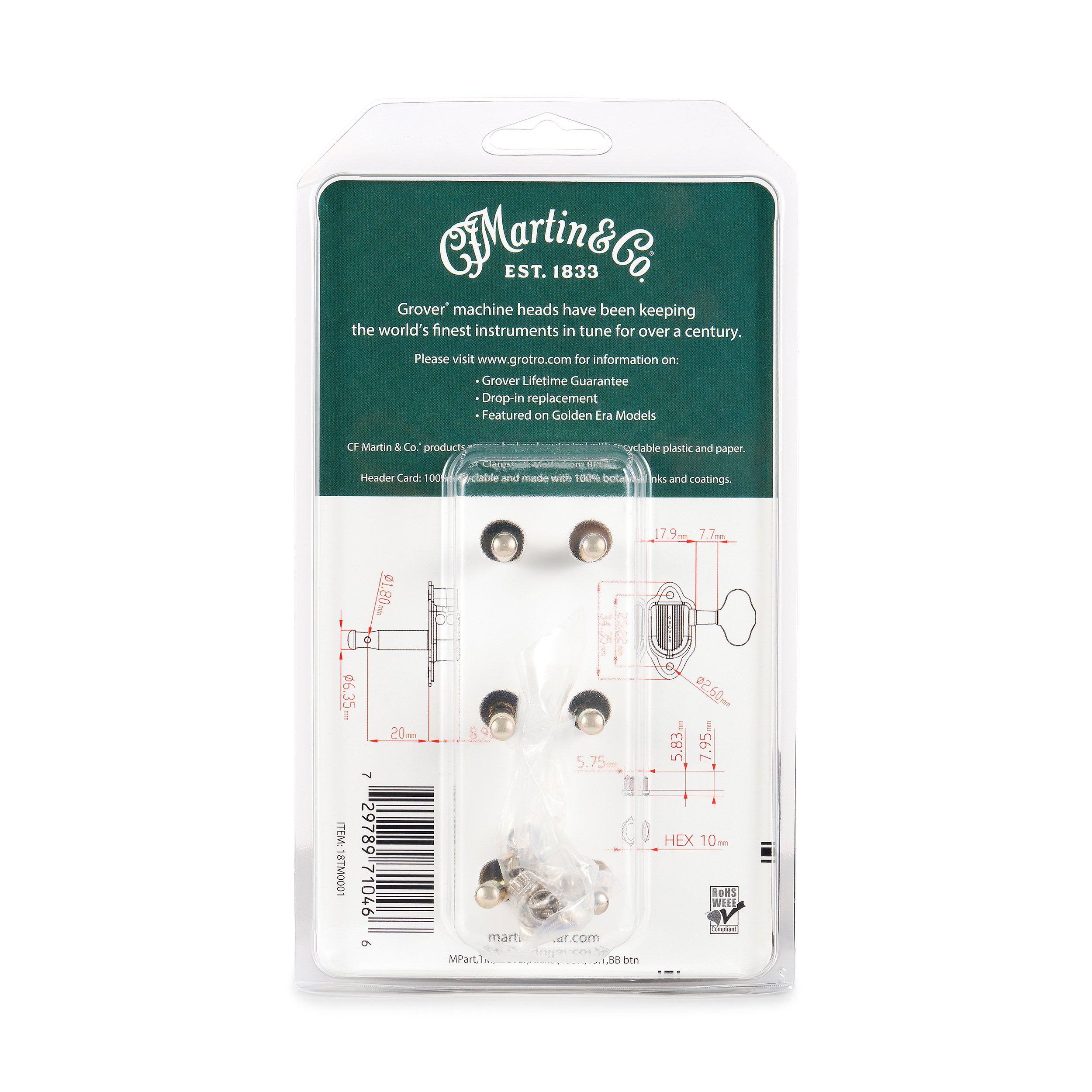 Martin Vintage Grover® Tuners – Nickel image number 2