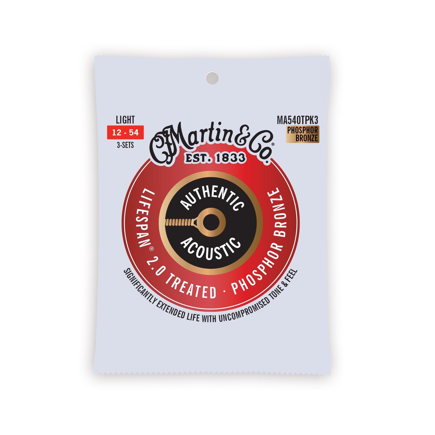 Authentic Acoustic Lifespan&reg; 2.0 Guitar Strings Phosphor Bronze image number 1