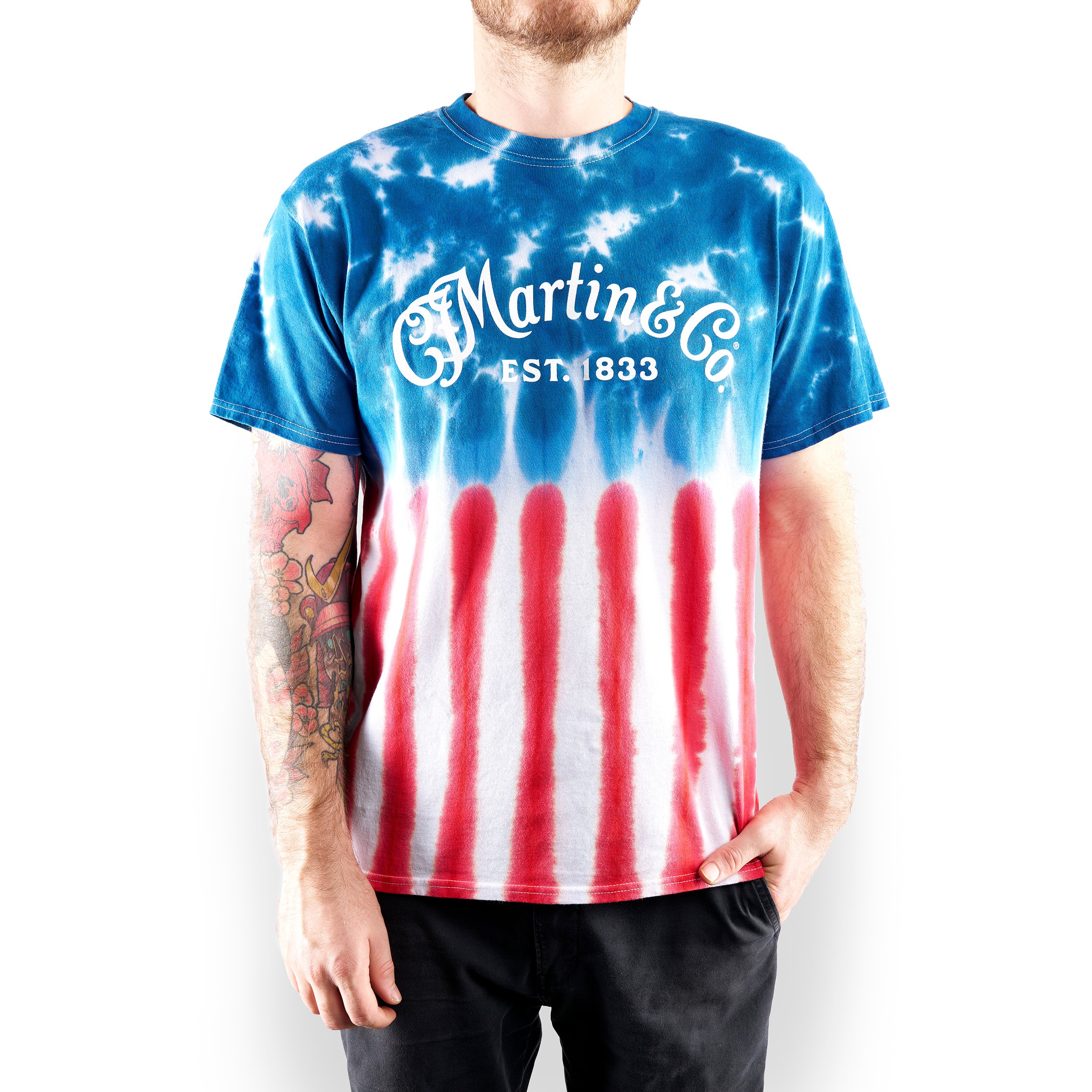 Martin Red, White & Blue Tie-Dye T-Shirt image number 1