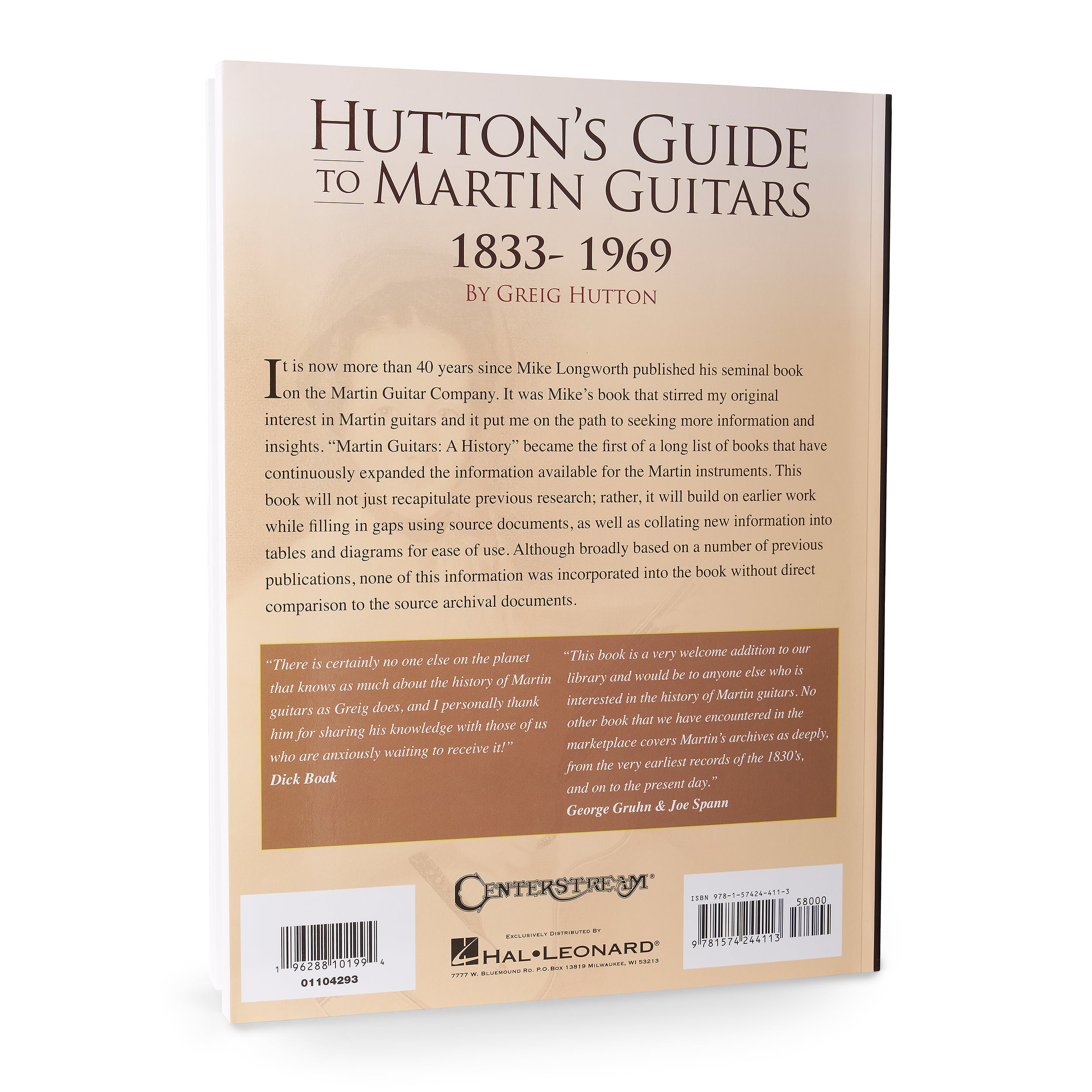 Back of Hutton's Guide To Martin Guitars: 1833-1969 image number 2
