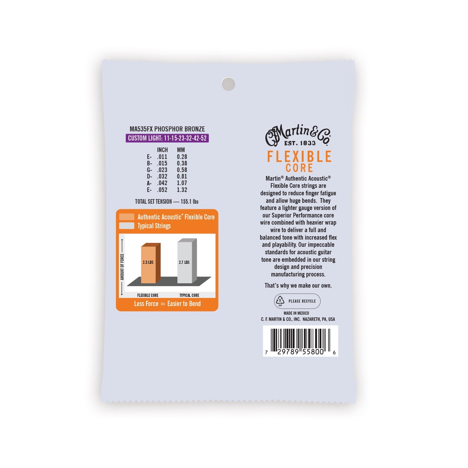 Authentic Acoustic Flexible Core Guitar Strings Phosphor Bronze ...