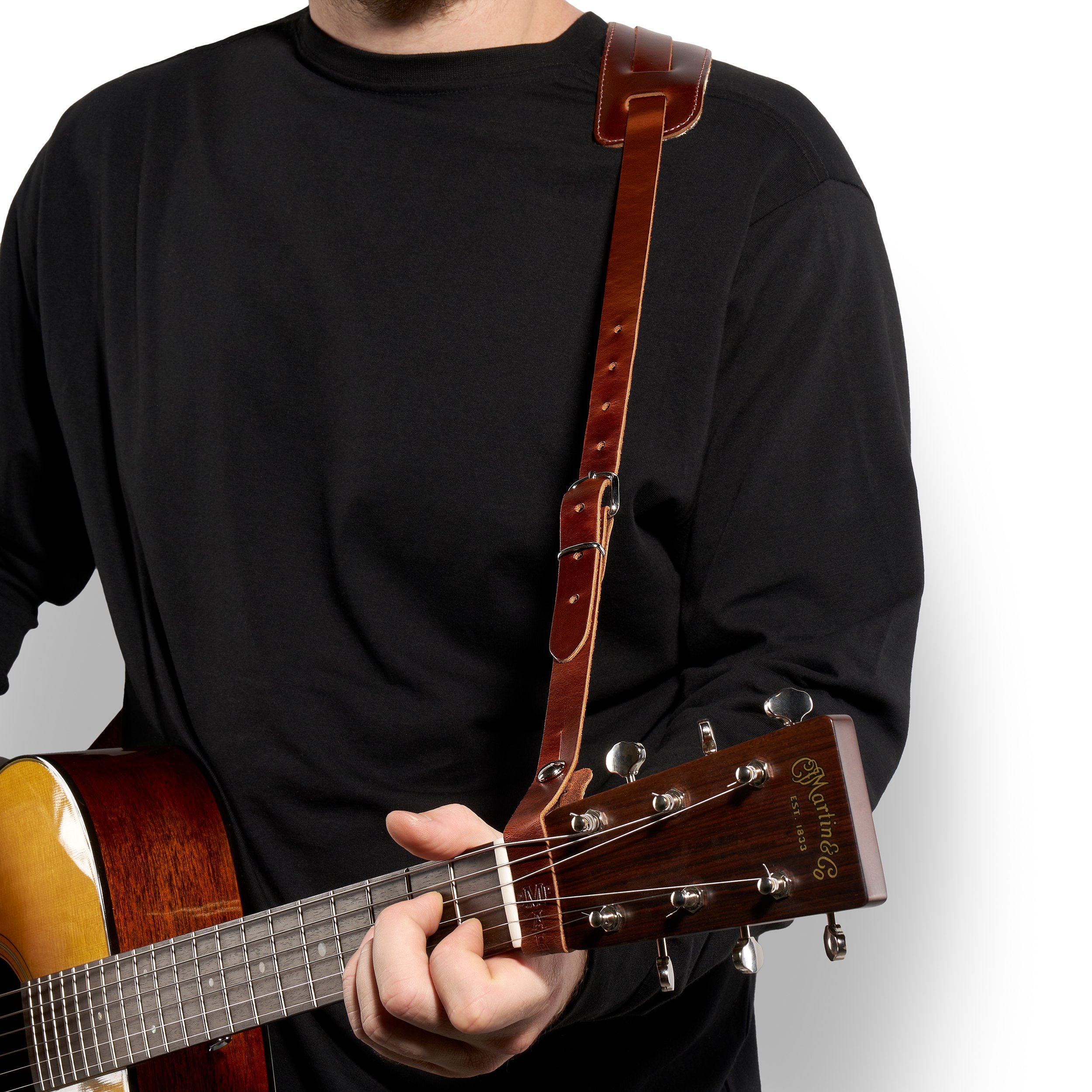 Martin Vintage Leather Acoustic Straps with Padded Slider - Brown image number 2