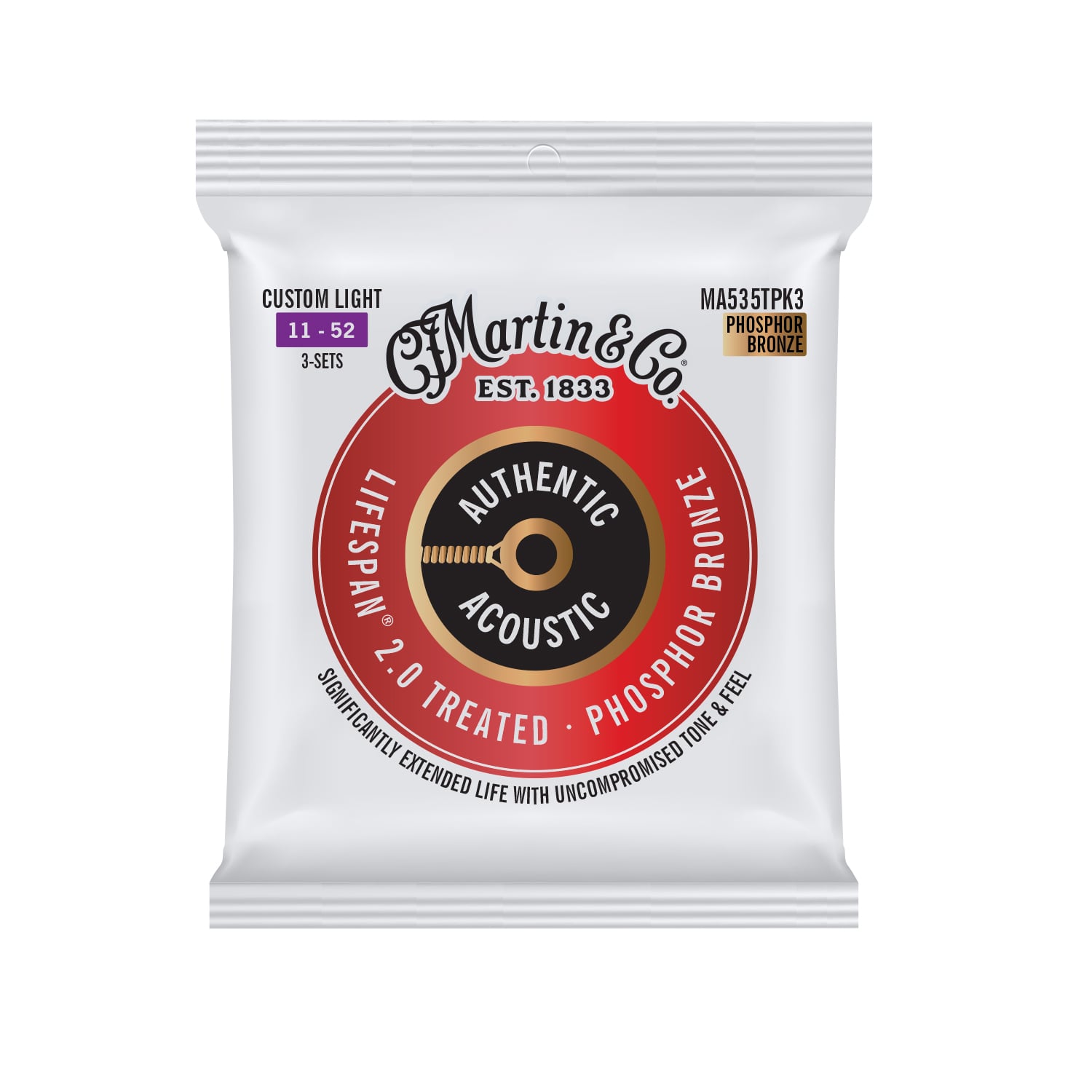 Front of Martin Lifespan MA535TPK3 Guitar Strings image number 1